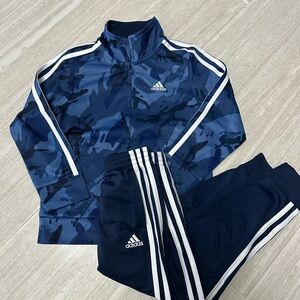 adidas Kids Navy & White Camo Track Jacket and Pants